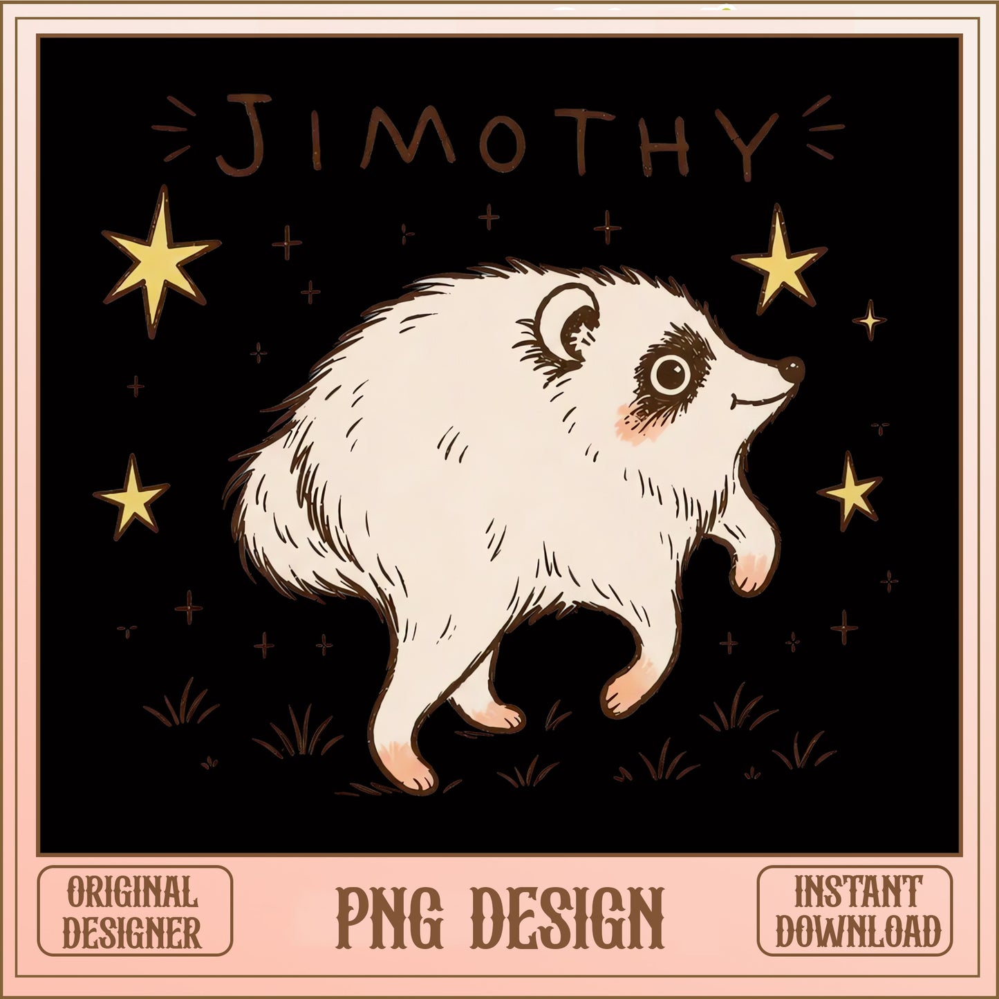 Jimothy Hedgehog PNG, Cute Animal Design, Hedgehog PNG