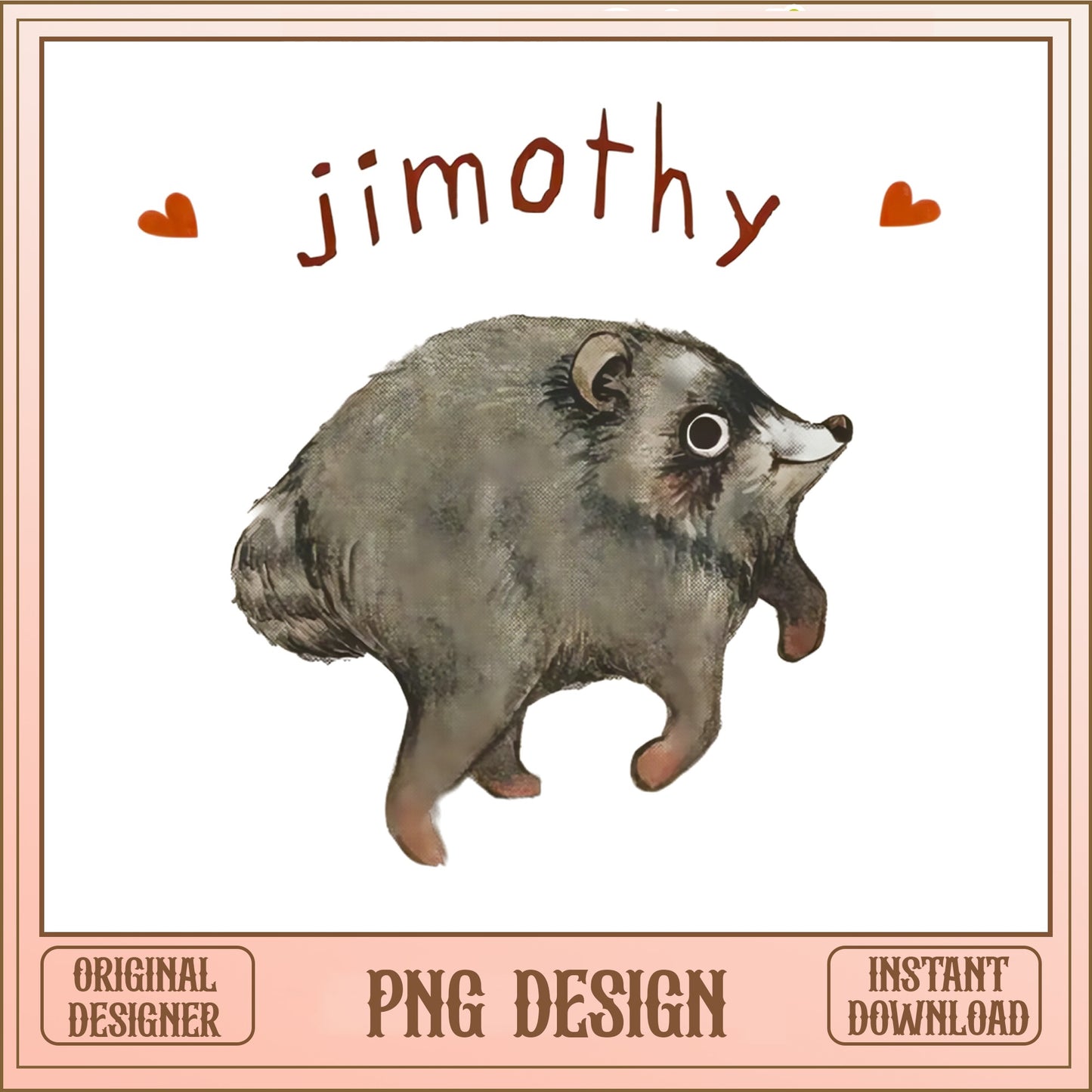 Jimothy Raccoon PNG, Funny Cute Raccoon Clipart, Meme PNG
