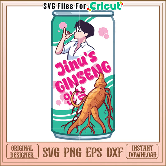 Jinu's ginseng tumbler svg, kpop band svg, kpop demon hunters svg
