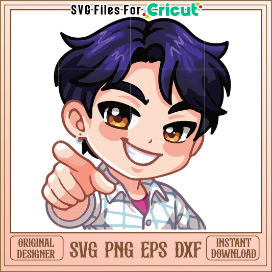 Jinu chibi character svg, kpop cartoons svg, saja huntrix svg