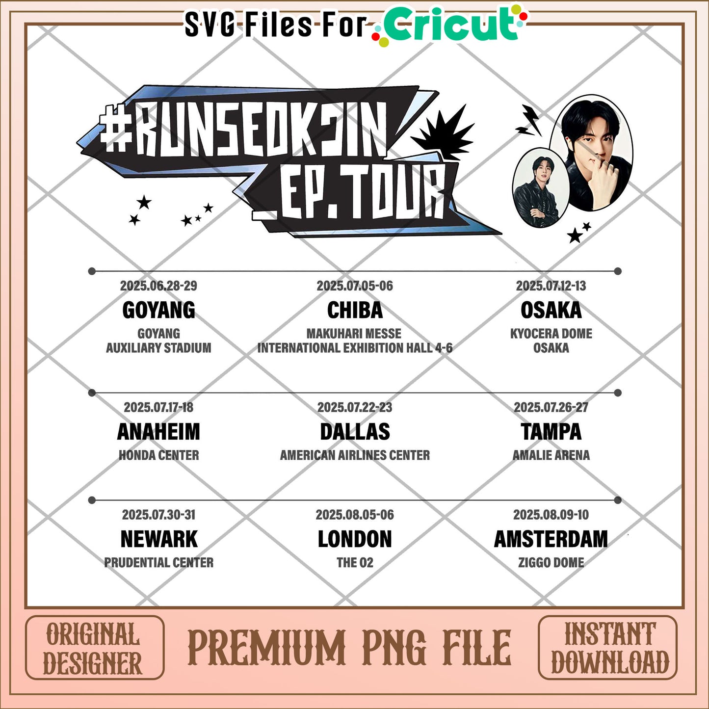 Jin world tour png, bts jin concert png, kpop idol tour png