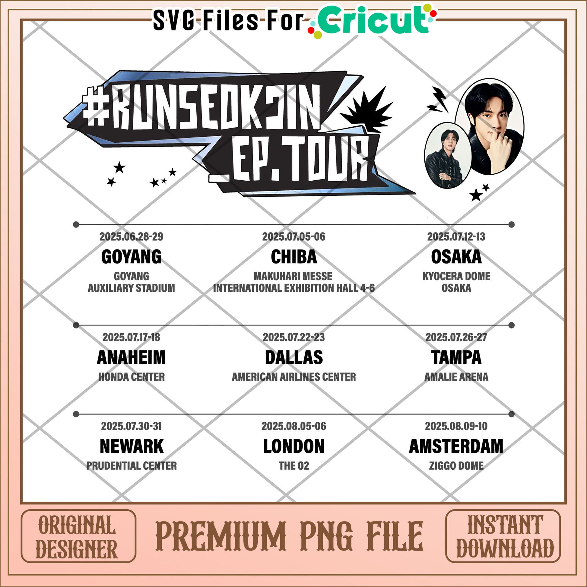 Jin world tour png, bts jin concert png, kpop idol tour png