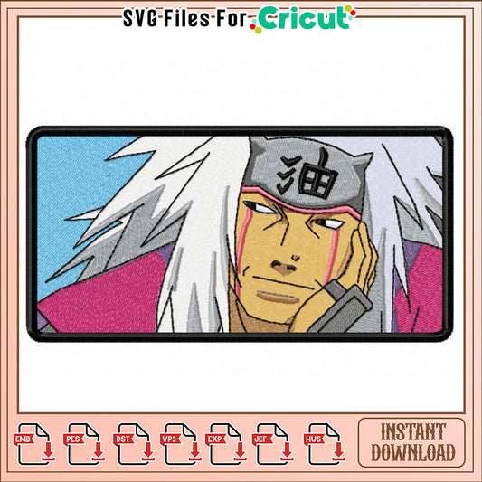 Jiraiya Naruto Embroidery Design Instant Download