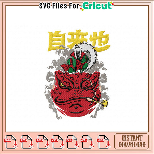 Jiraiya Toad Sage Embroidery Design Instant Download