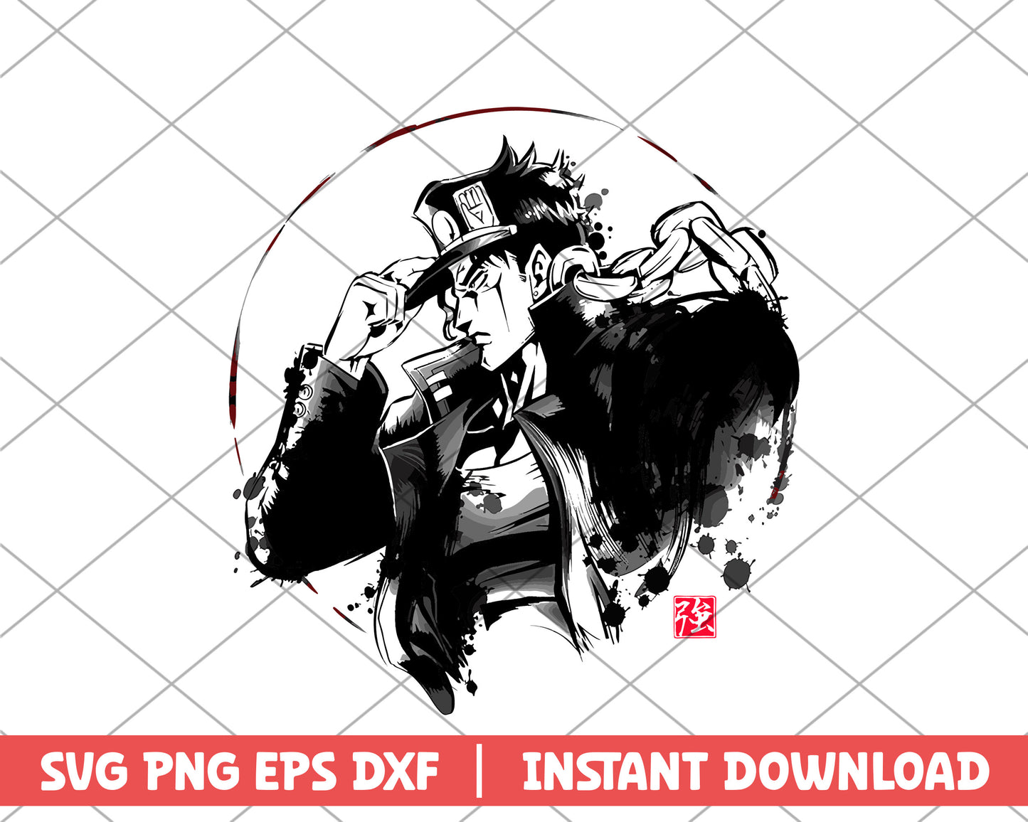 JoJo's bizarre adventure Jotaro kujo anime svg