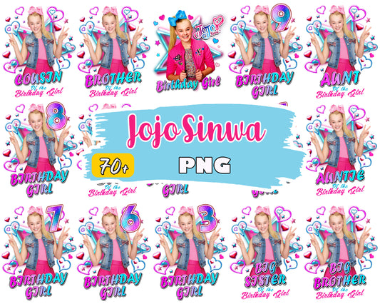 Jojo siwa birthday girl bundle png, jojo siwa birthday​ png