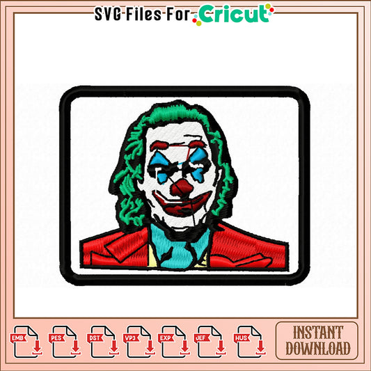 Joker Embroidery Design Instant Download for Crafts