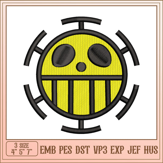 Jolly Roger Embroidery Design - 3 Sizes