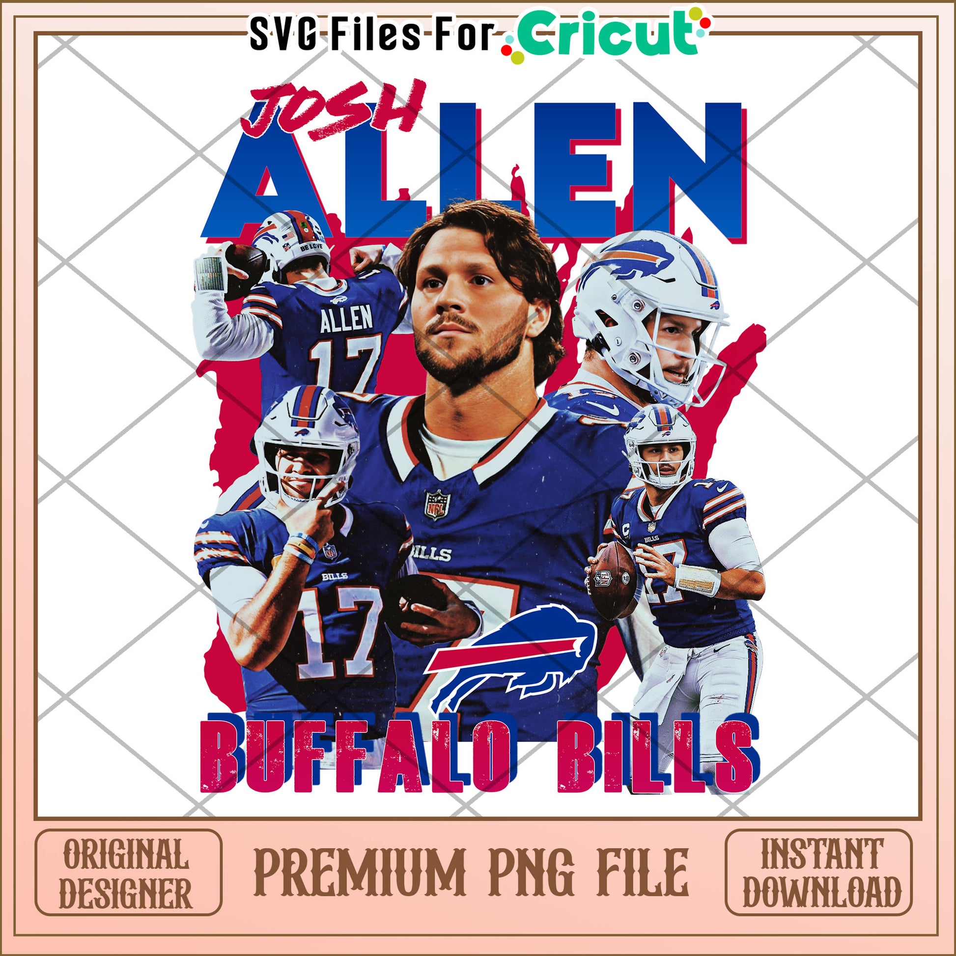 Josh Allen Buffalo Bills PNG File, Perfect for Cricut Projects
