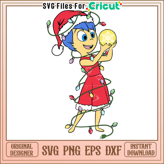 Joy Christmas Lights SVG PNG EPS DXF