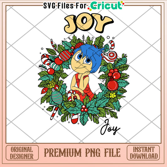 Joy Christmas Wreath PNG Download