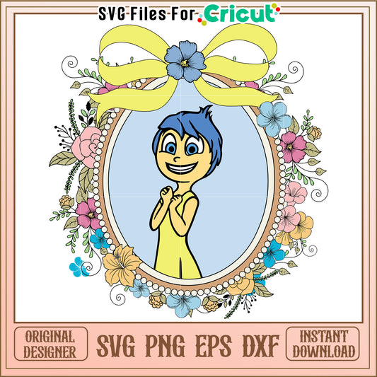 Joy Floral Frame SVG Cut File Cricut