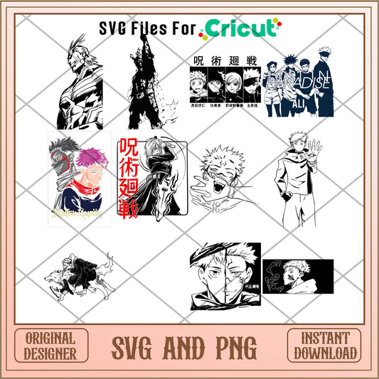 Anime Jujutsu Kaisen plus svg, Anime characters - Svgfileforcricut