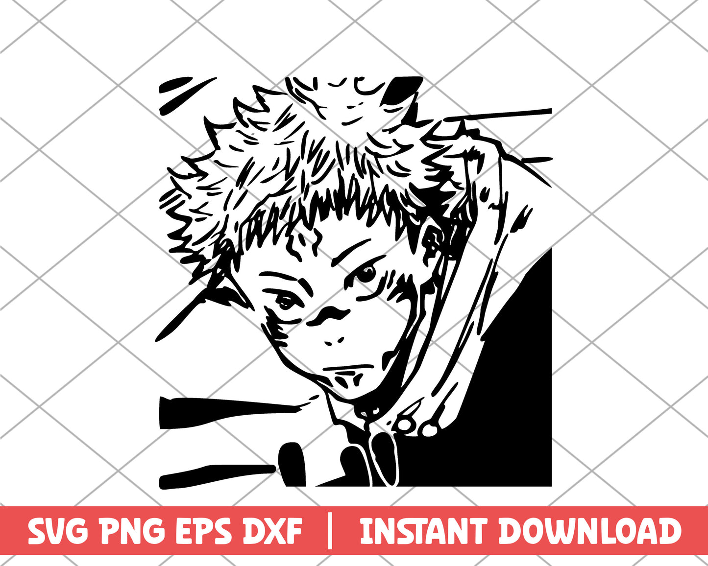 Jujutsu Kaisen itadori yuji anime svg