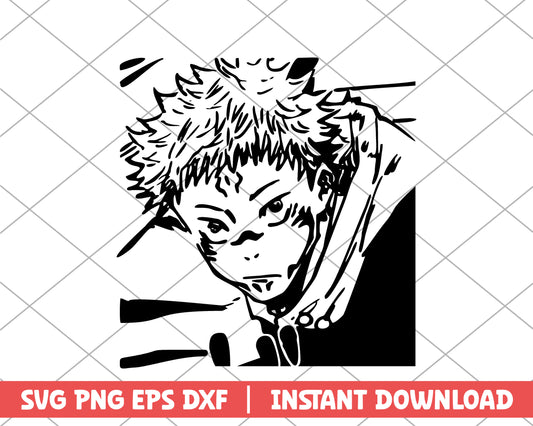 Jujutsu Kaisen itadori yuji anime svg