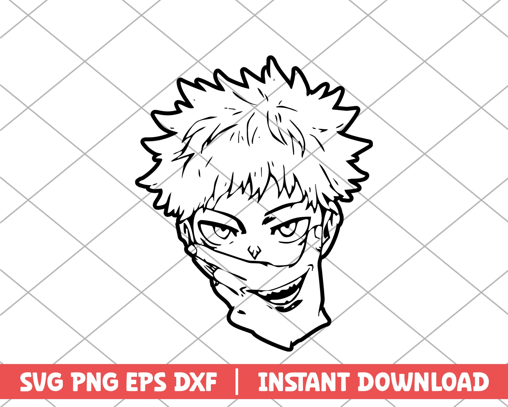 Jujutsu Kaisen yuji anime svg