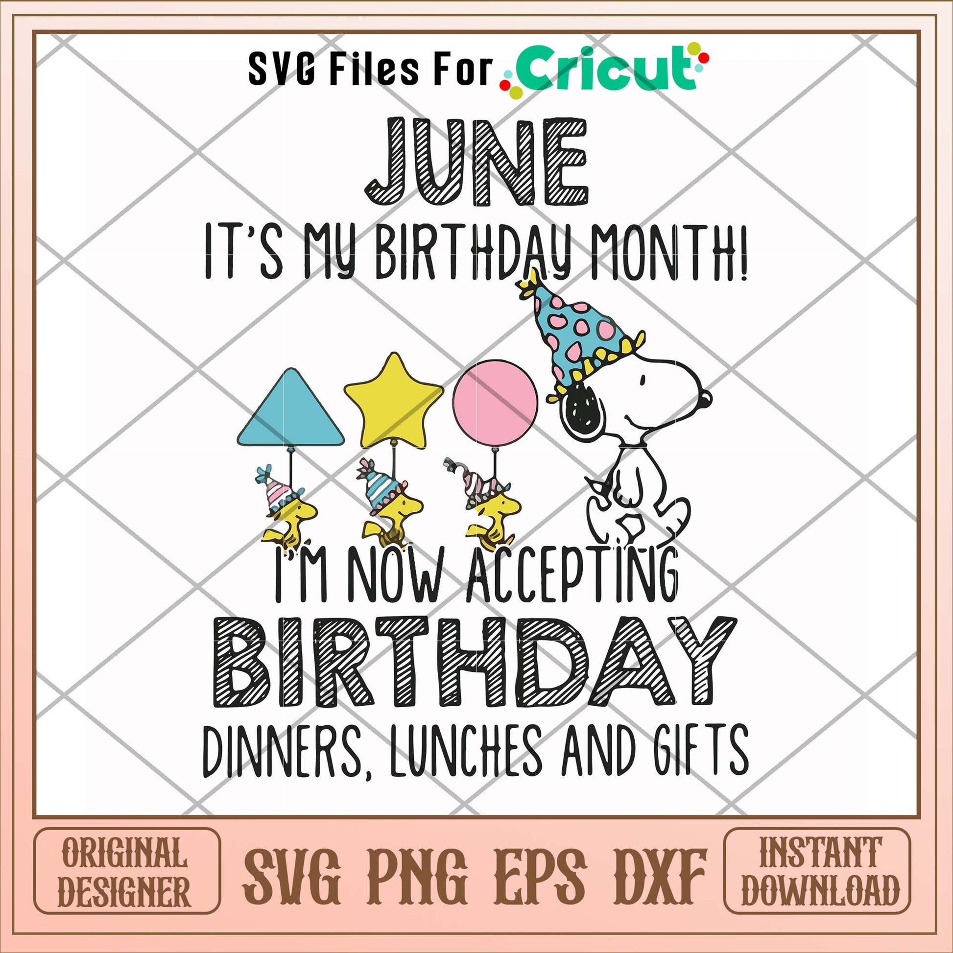 June it's my birthday month svg, birthday svg, funny svg