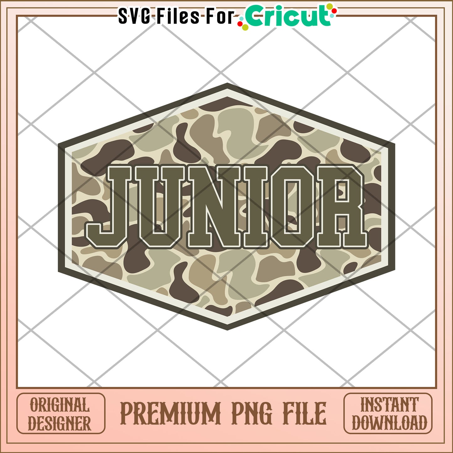 Junior camouflage png, cute design png, back to school time​ png