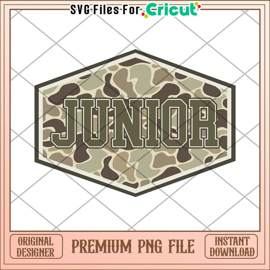 Junior camouflage png, cute design png, back to school time​ png