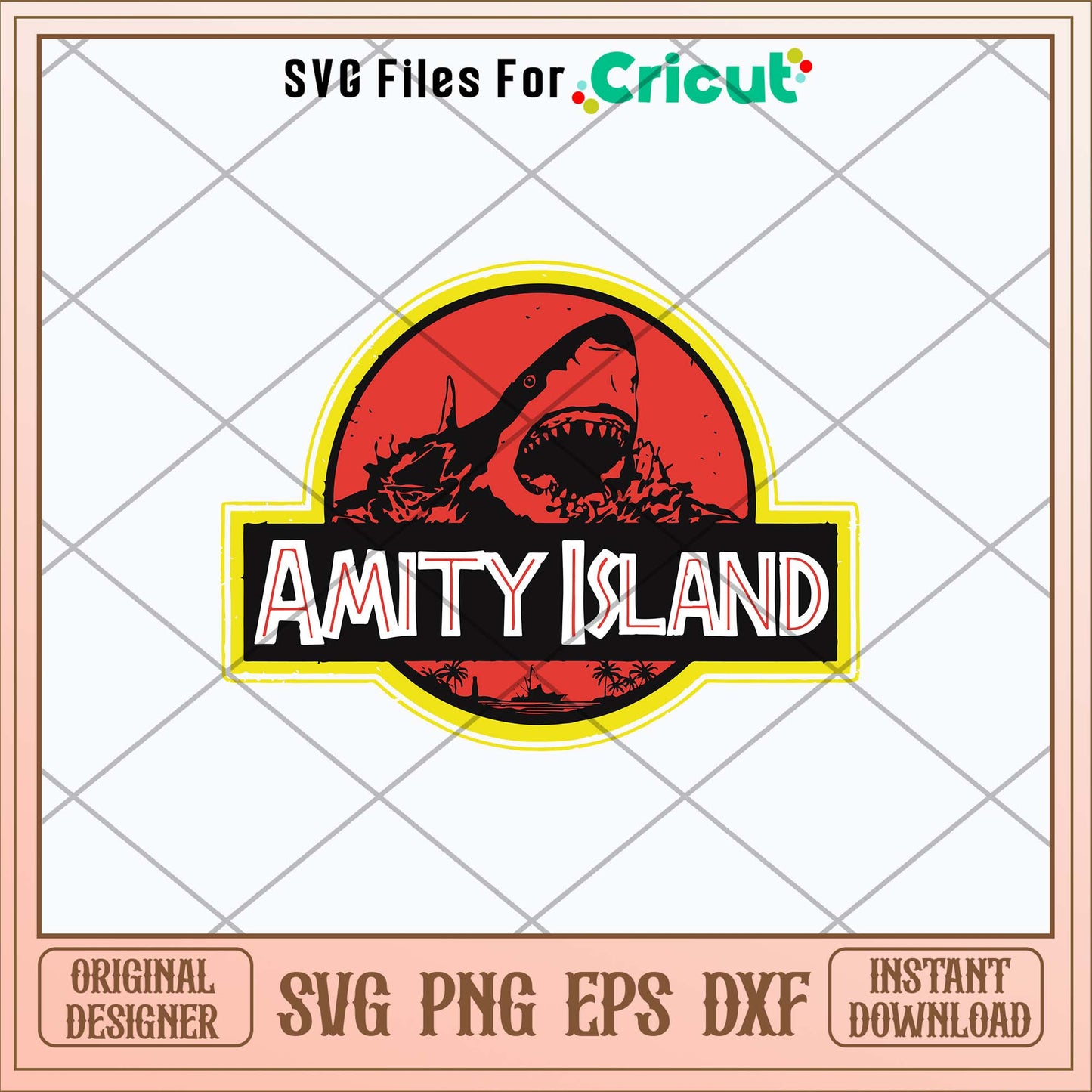 Jurassic Park Amity Island Shark Svg