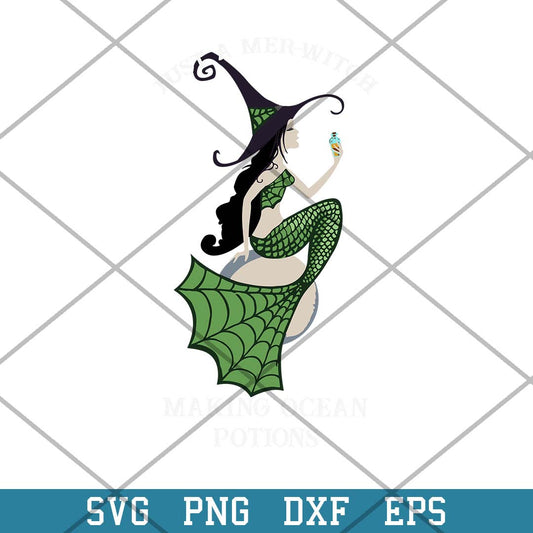 Just A Mer Witch Making Ocean Potions Svg, Halloween Svg-Svgfilesforcricut