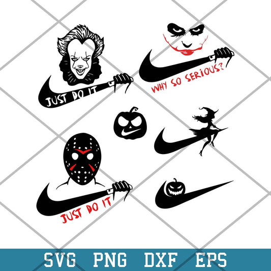 Just Do It Halloween Svg, Horror Moives Nike Svg-Svgfilesforcricut