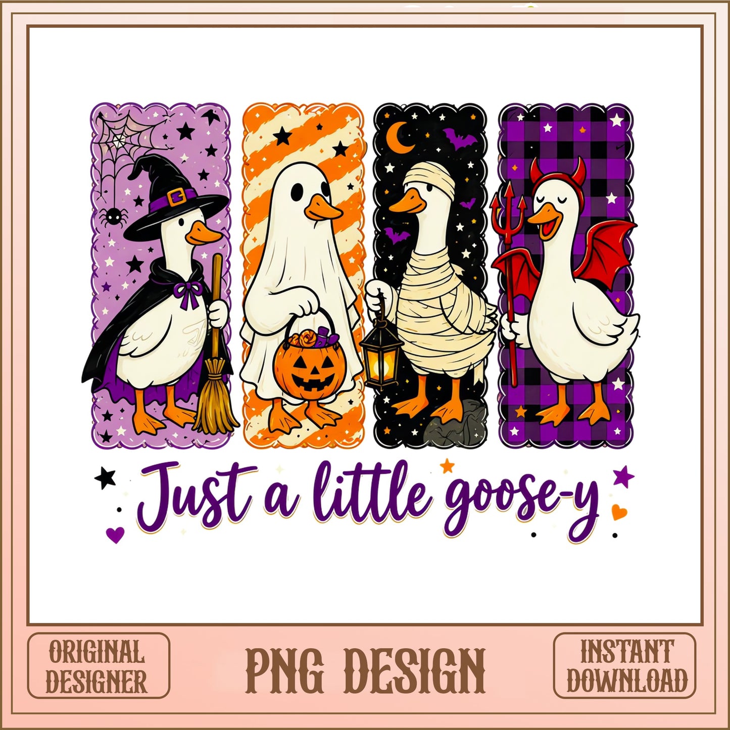 Just A Little Goosey Halloween PNG, Funny Goose PNG, Halloween PNG