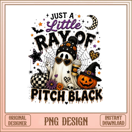 Just A Little Ray Of Pitch Black PNG, Halloween Ghost PNG, Spooky PNG