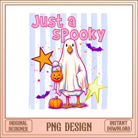 Just A Spooky Duck Ghost Halloween PNG, Cute Ghost PNG, Halloween PNG