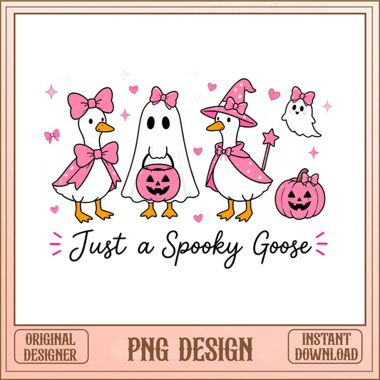 Just A Spooky Goose PNG, Halloween Goose PNG, Cute Ghost PNG