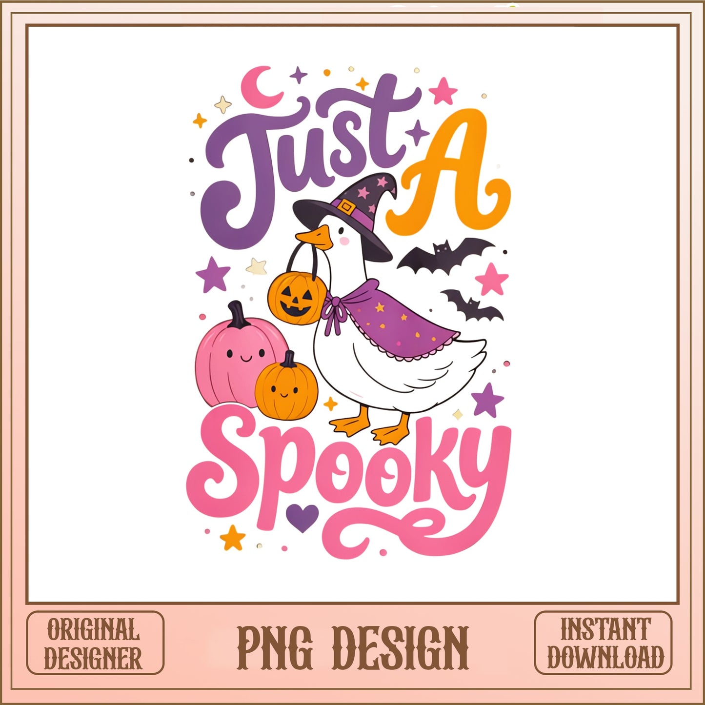 Just A Spooky Goose PNG, Halloween Witch Duck PNG, Spooky Season PNG