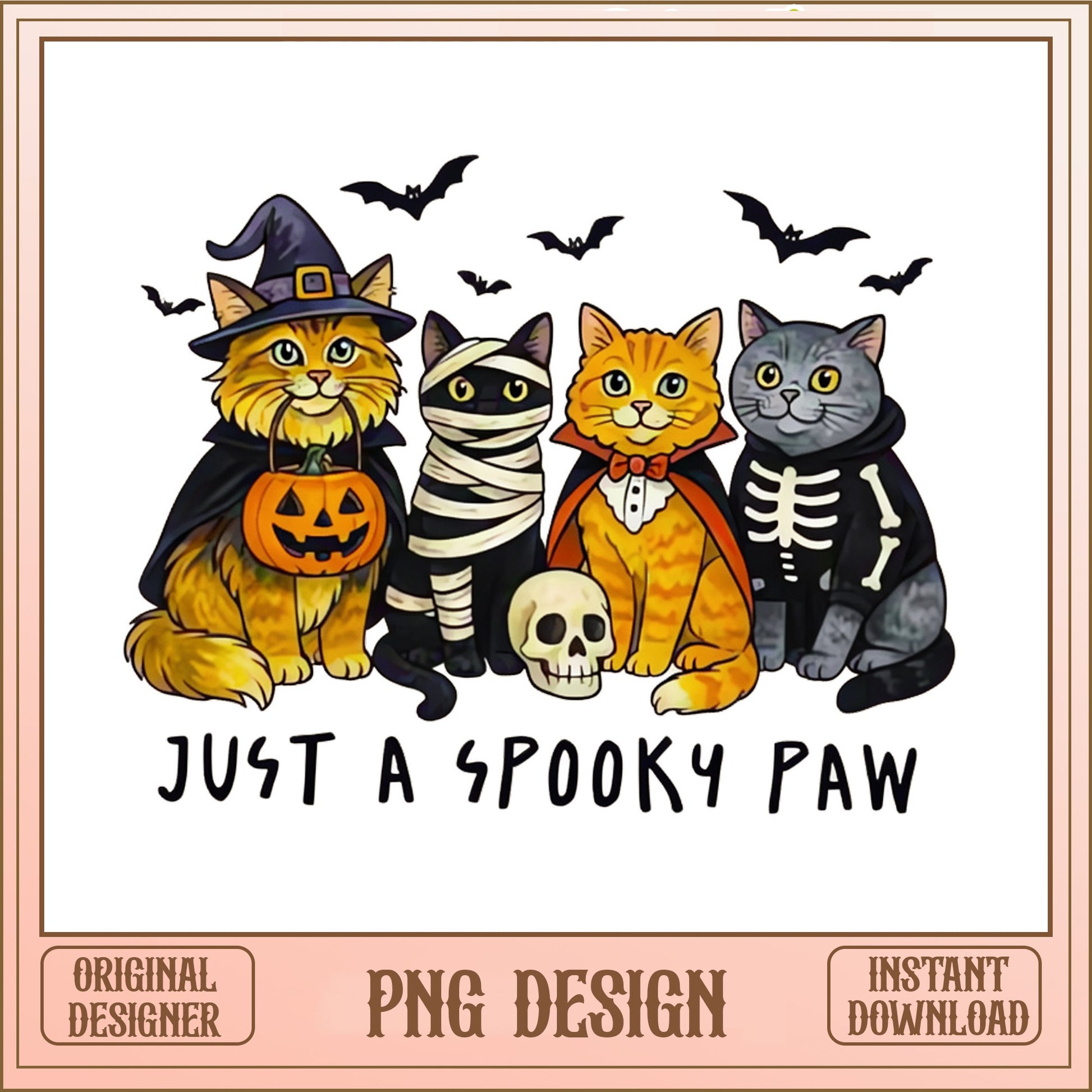 Just A Spooky Paw Cat PNG, Halloween Cat PNG, Funny Cat PNG