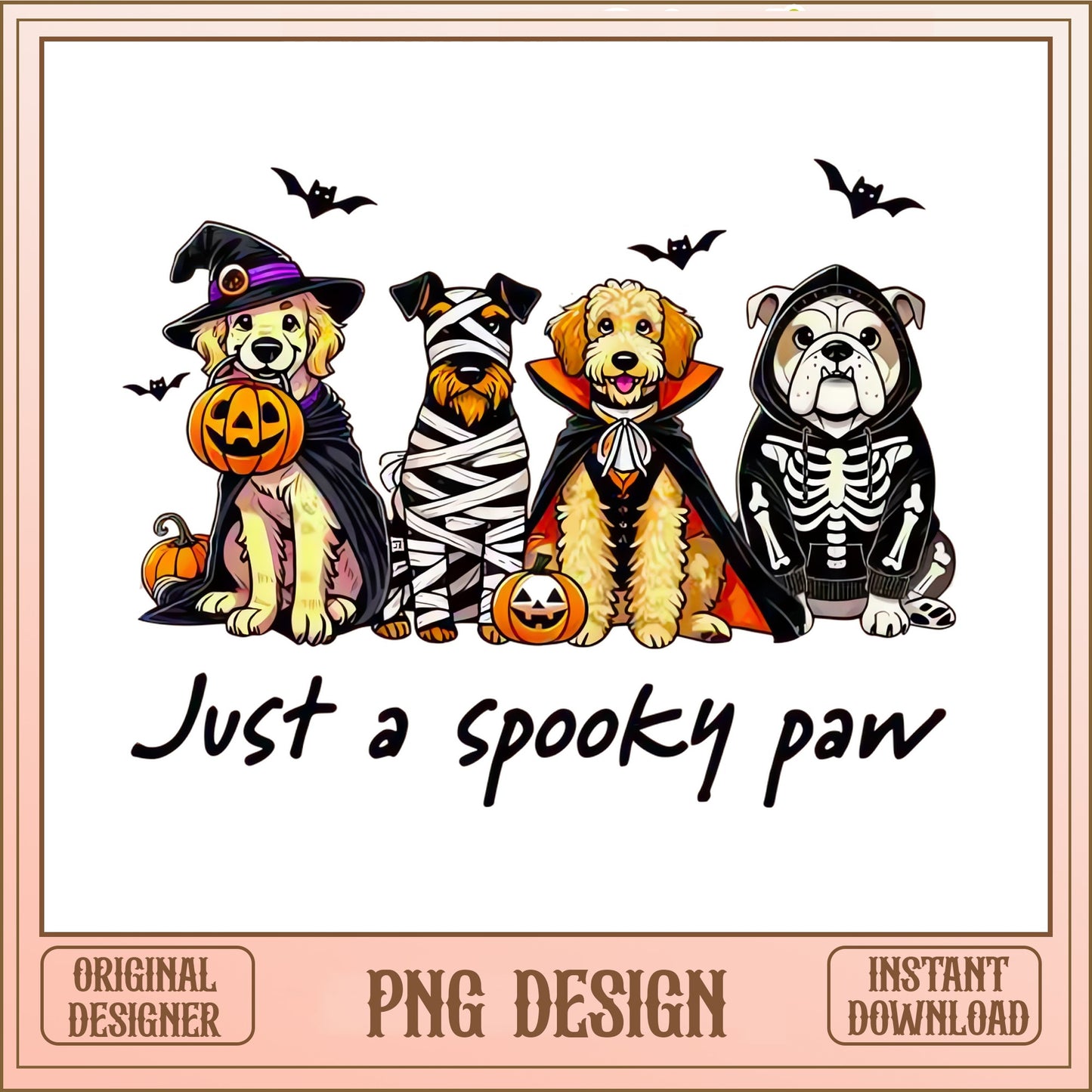 Just A Spooky Paw PNG, Halloween Dogs Costume PNG, Spooky Dog PNG