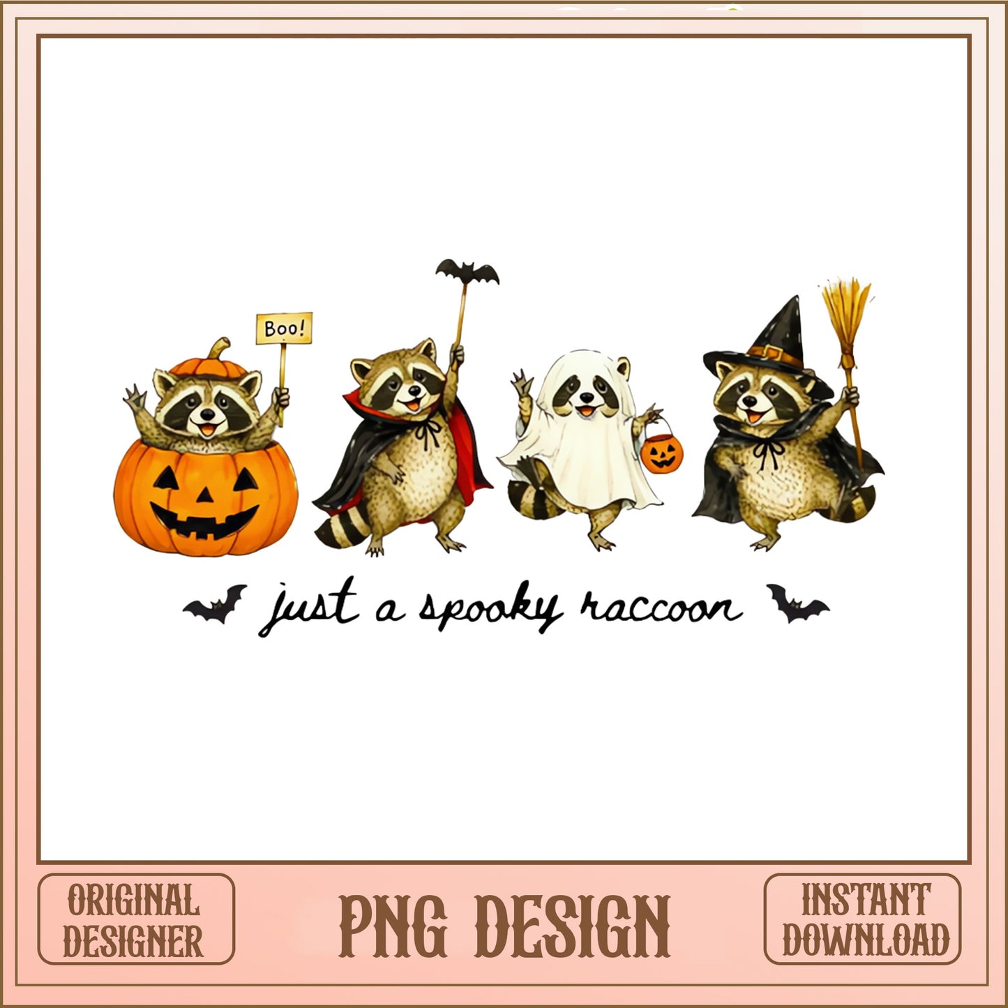 Just A Spooky Raccoon PNG, Halloween Raccoon PNG, Cute Raccoon PNG