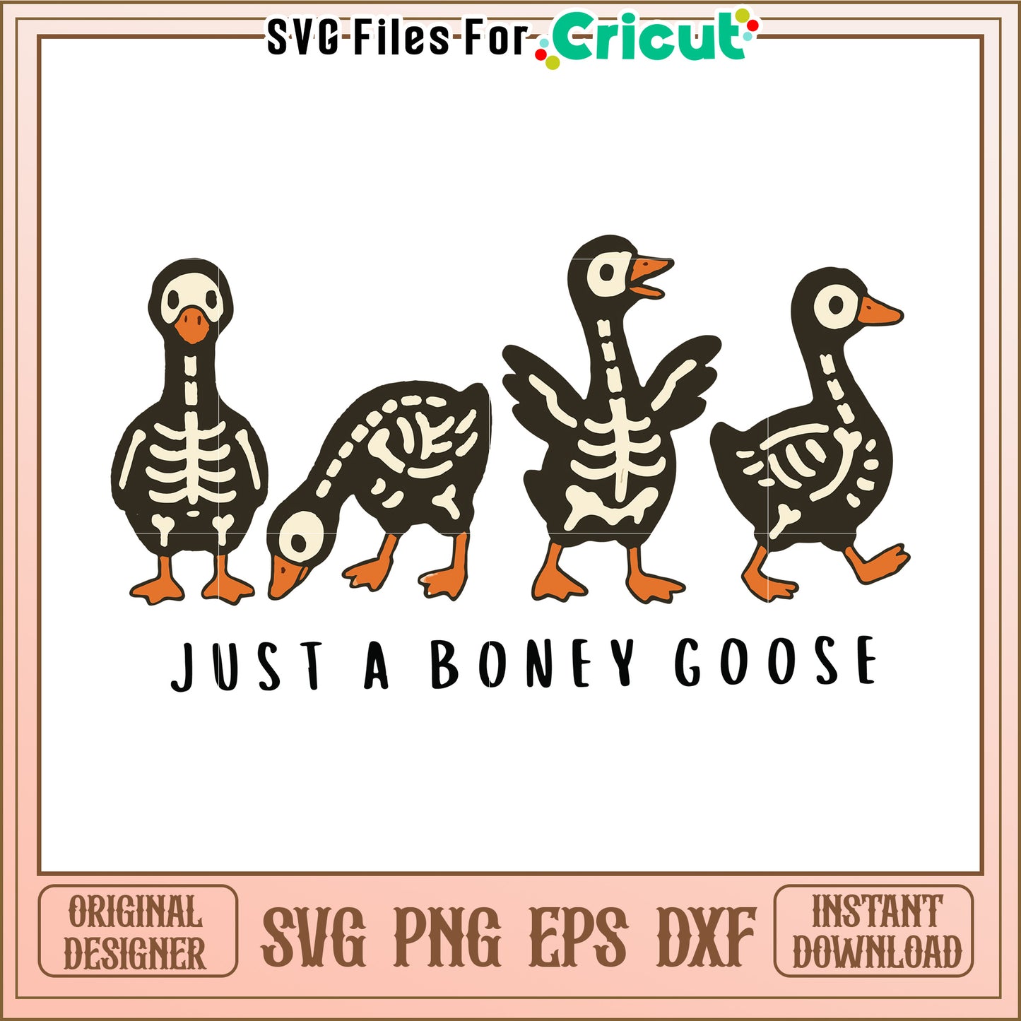 Just a boney goose svg, funny halloween svg, halloween time svg