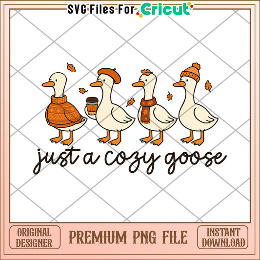 Just a cozy goose png, halloween design png, horror halloween png