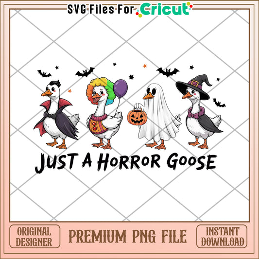 Just a horror goose design png, spooky season png, october 31 celebration png