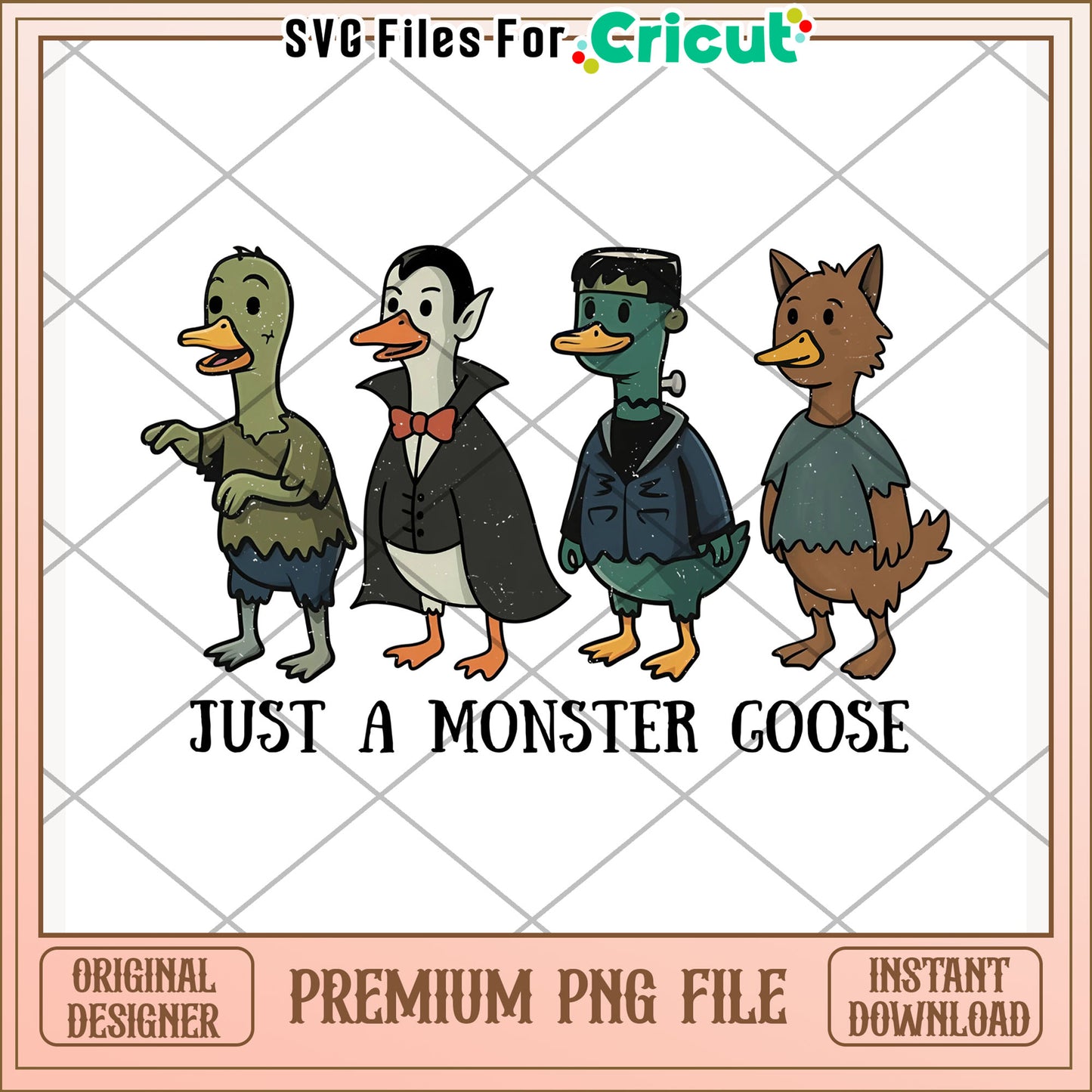 Just a monster goose png, spooky creature png, halloween goose png