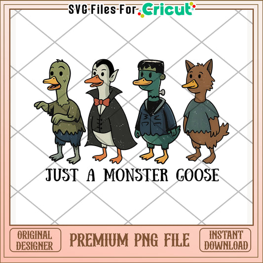 Just a monster goose png, spooky creature png, halloween goose png