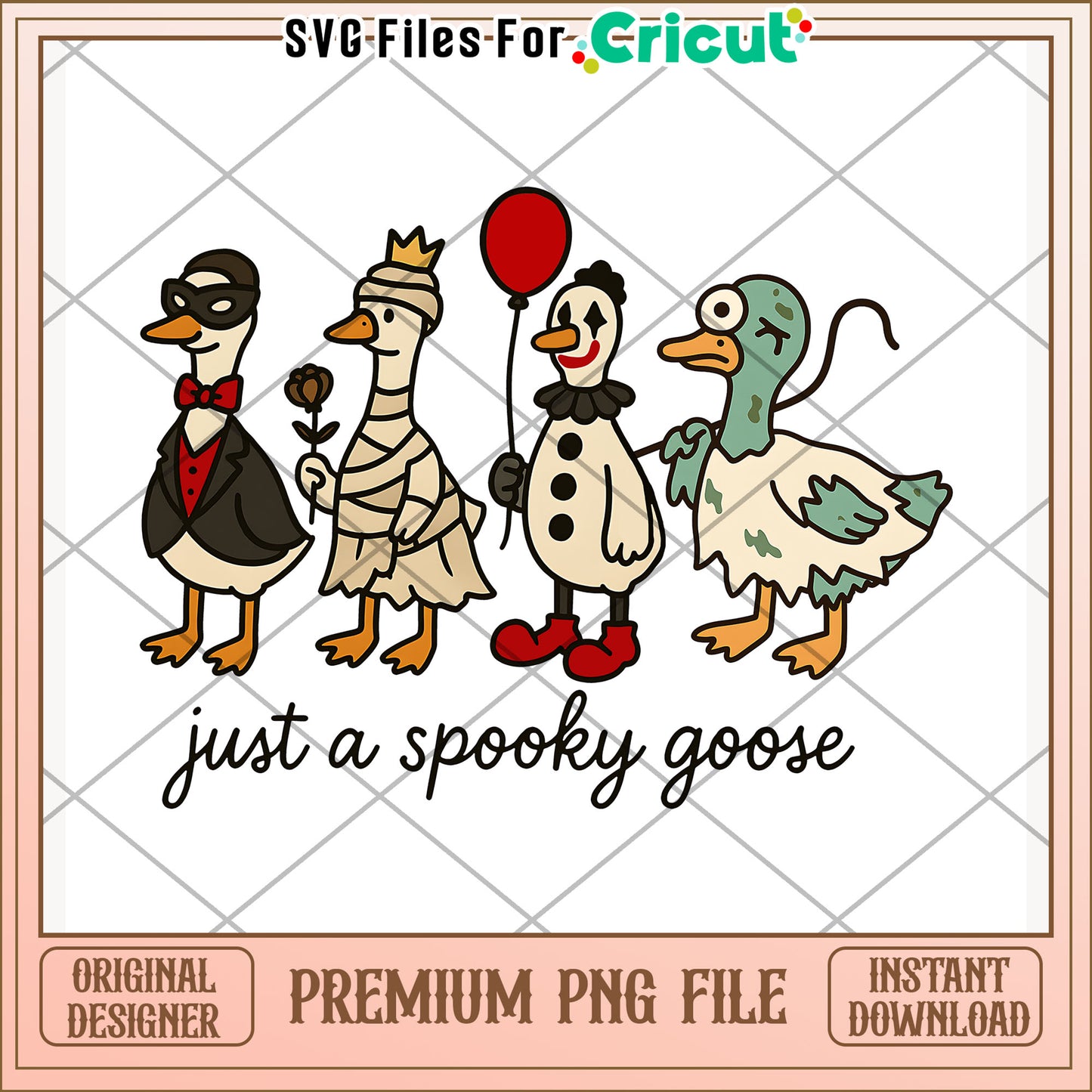 Just a spooky goose png, halloween goose png, scary bird png, creepy cute png