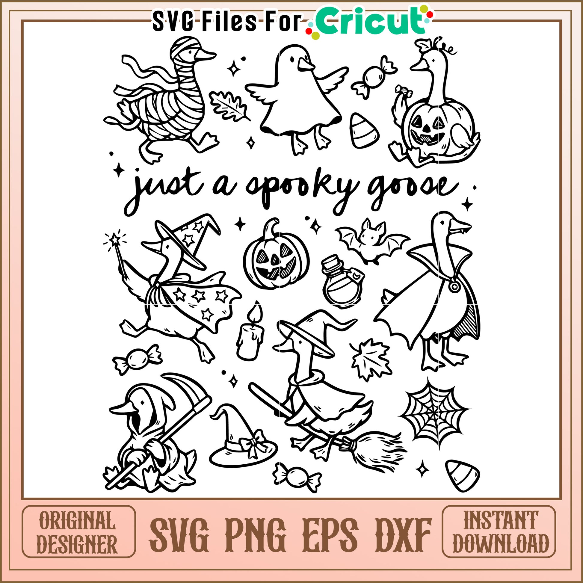 Just s pooky goose outline svg, cartoons characters svg, halloween costumes svg