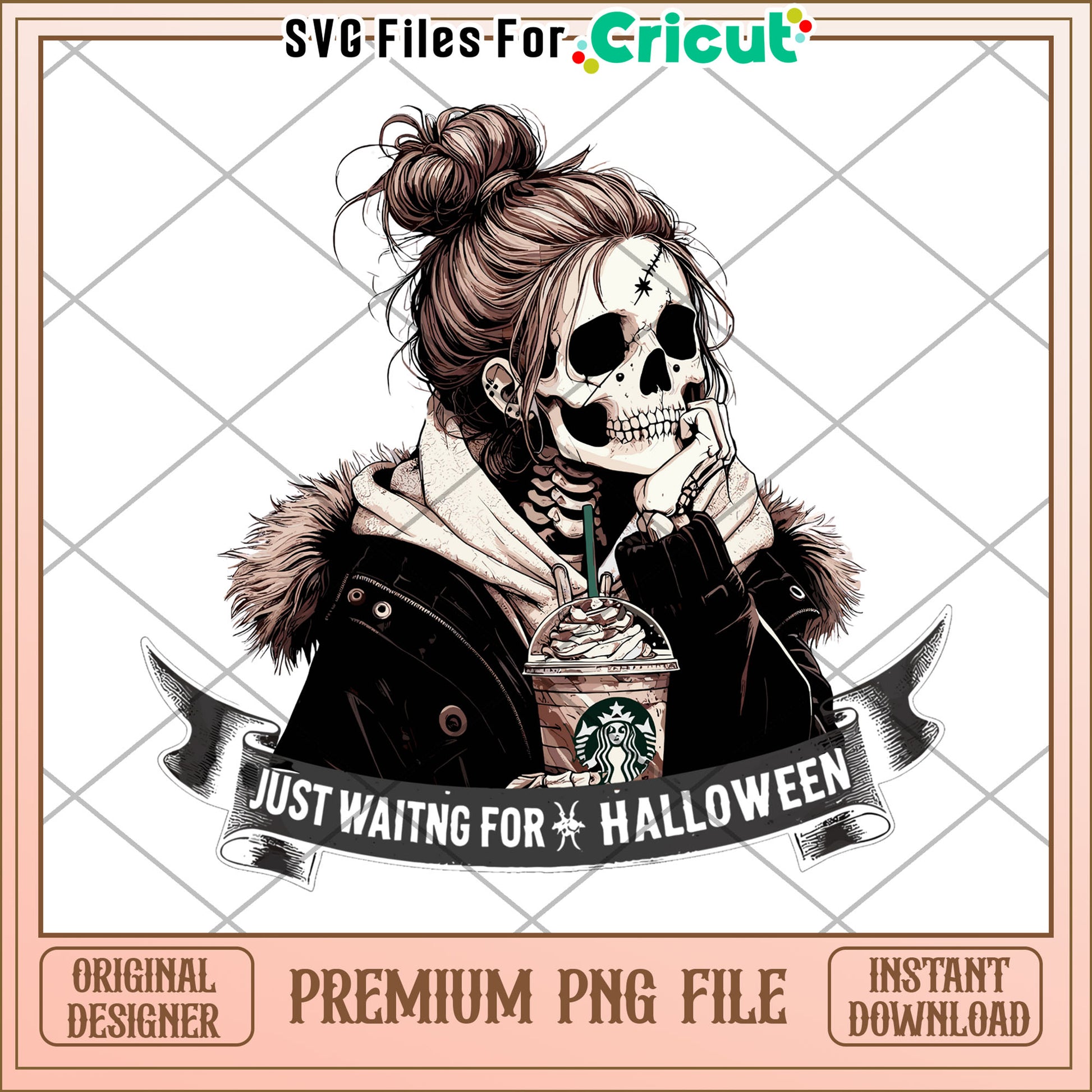 Just waiting for halloween png, halloween season png, cute halloween png