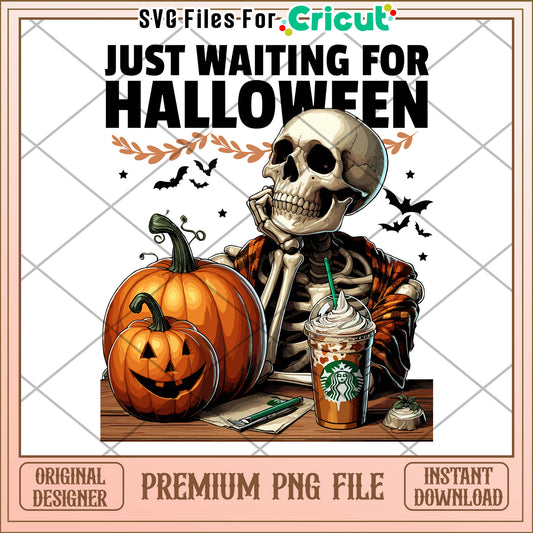 Just waiting for halloween png, spooky characters png, halloween time png