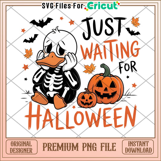 Just waiting halloween png, spooky season png, october 31 celebration png