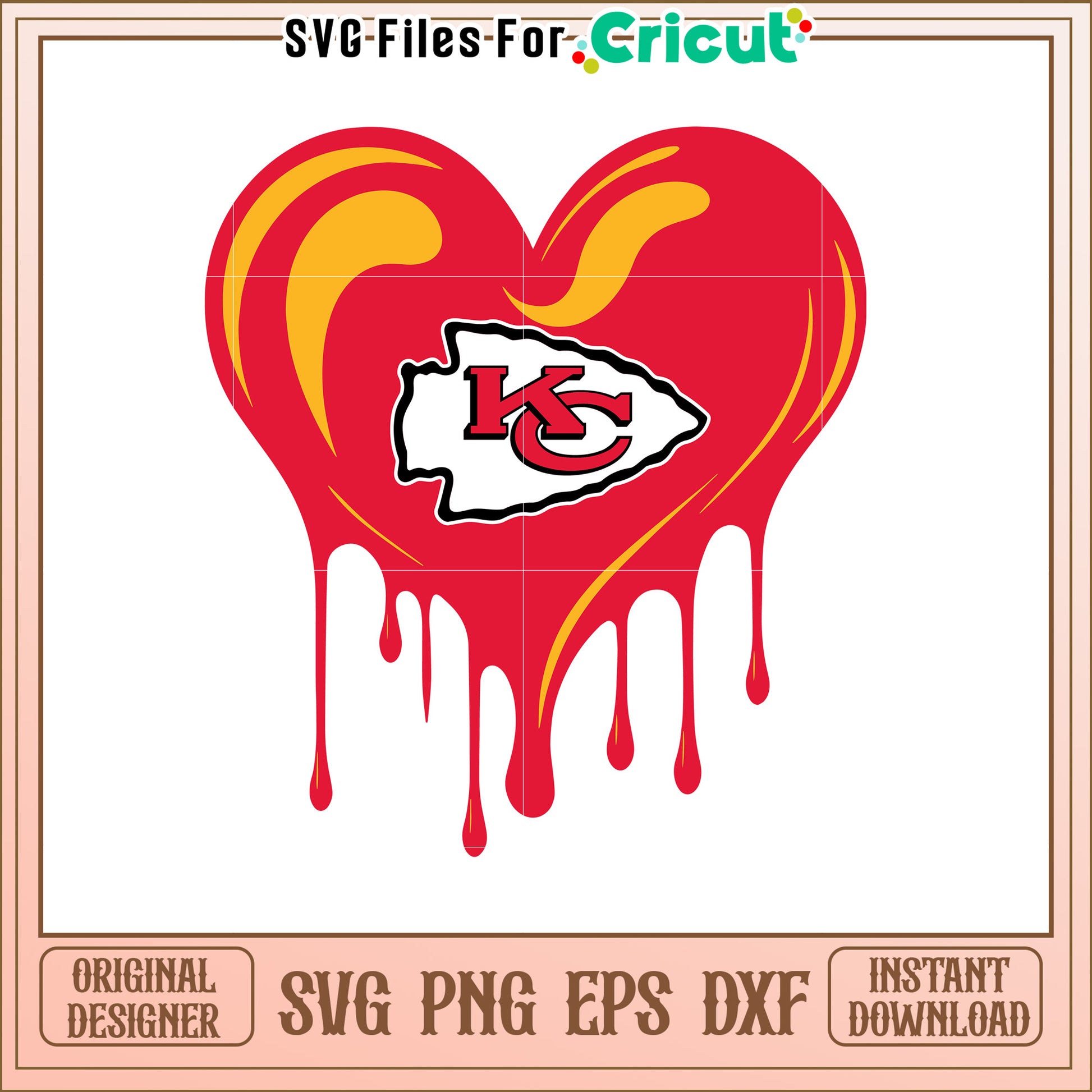 KC Chiefs Heart SVG Design