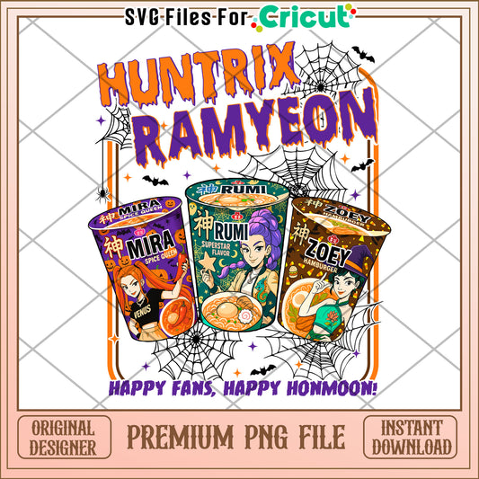 KPop Demon Hunters Ramyeon Halloween png, kpop cartoon png, halloween season png