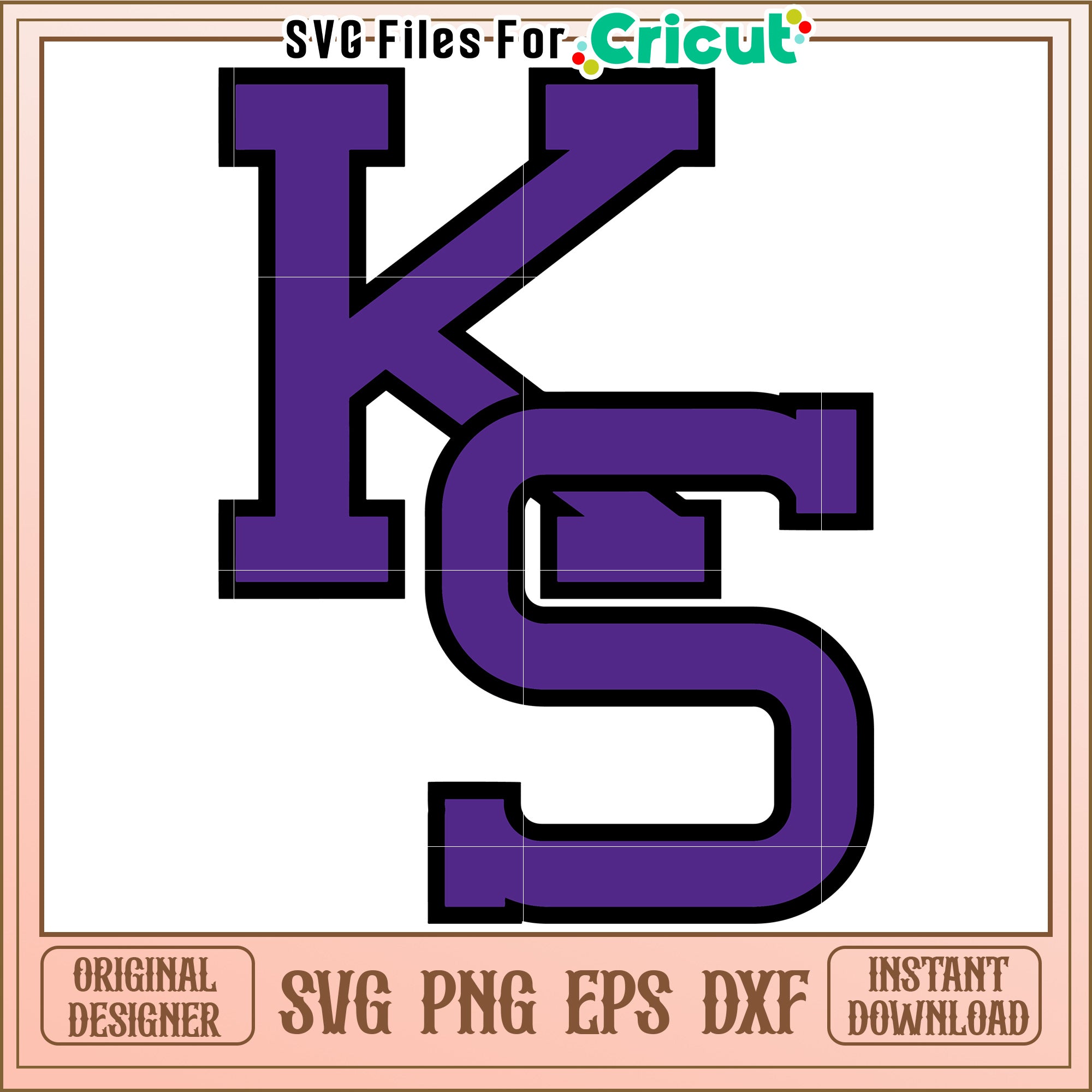 KS Monogram SVG File for Cricut, Perfect for Personalized Crafts and P ...