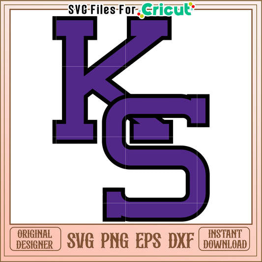 KS Monogram SVG File for Cricut, Perfect for Personalized Crafts and Projects