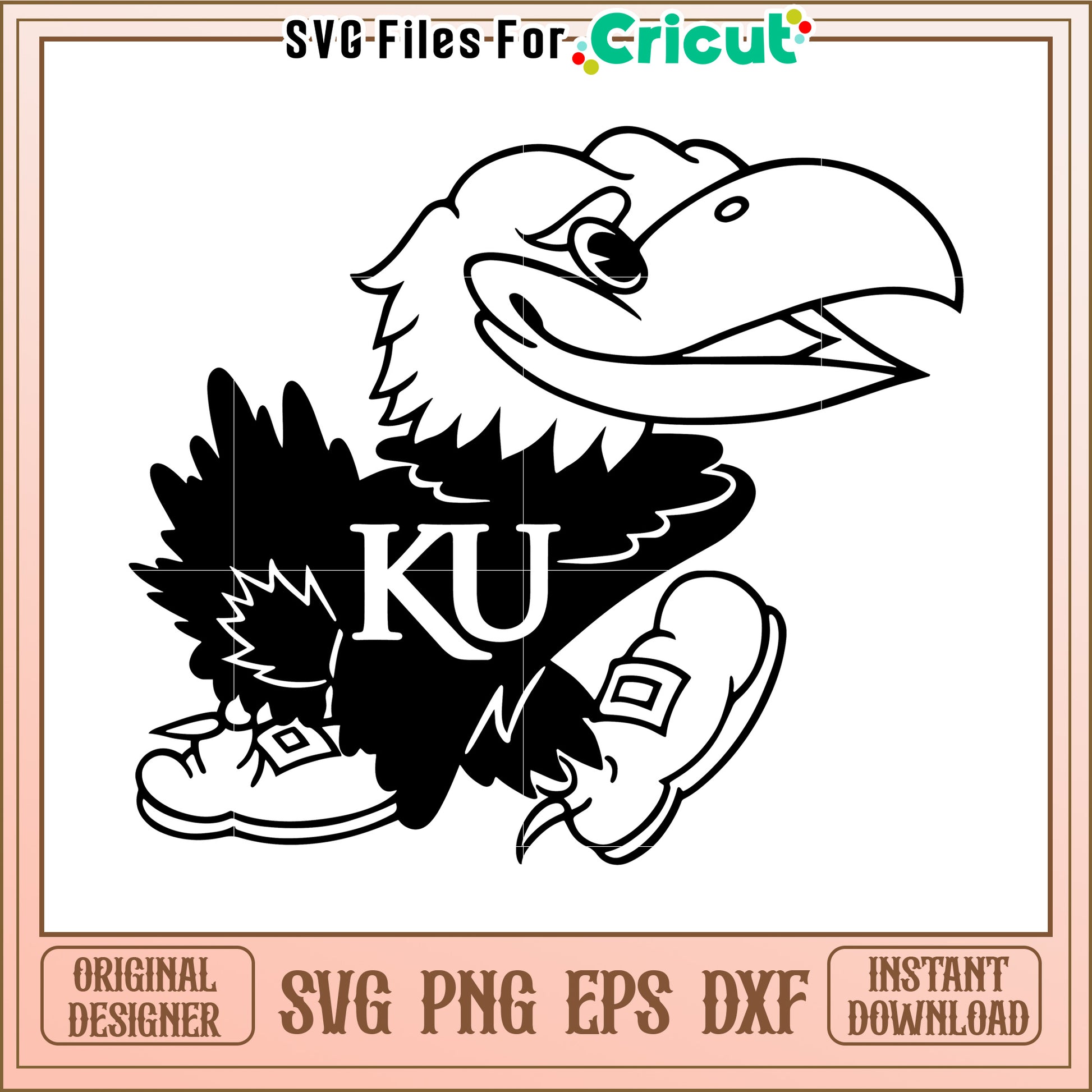 KU Mascot SVG Design for Cricut, Perfect for Sports and School Projects