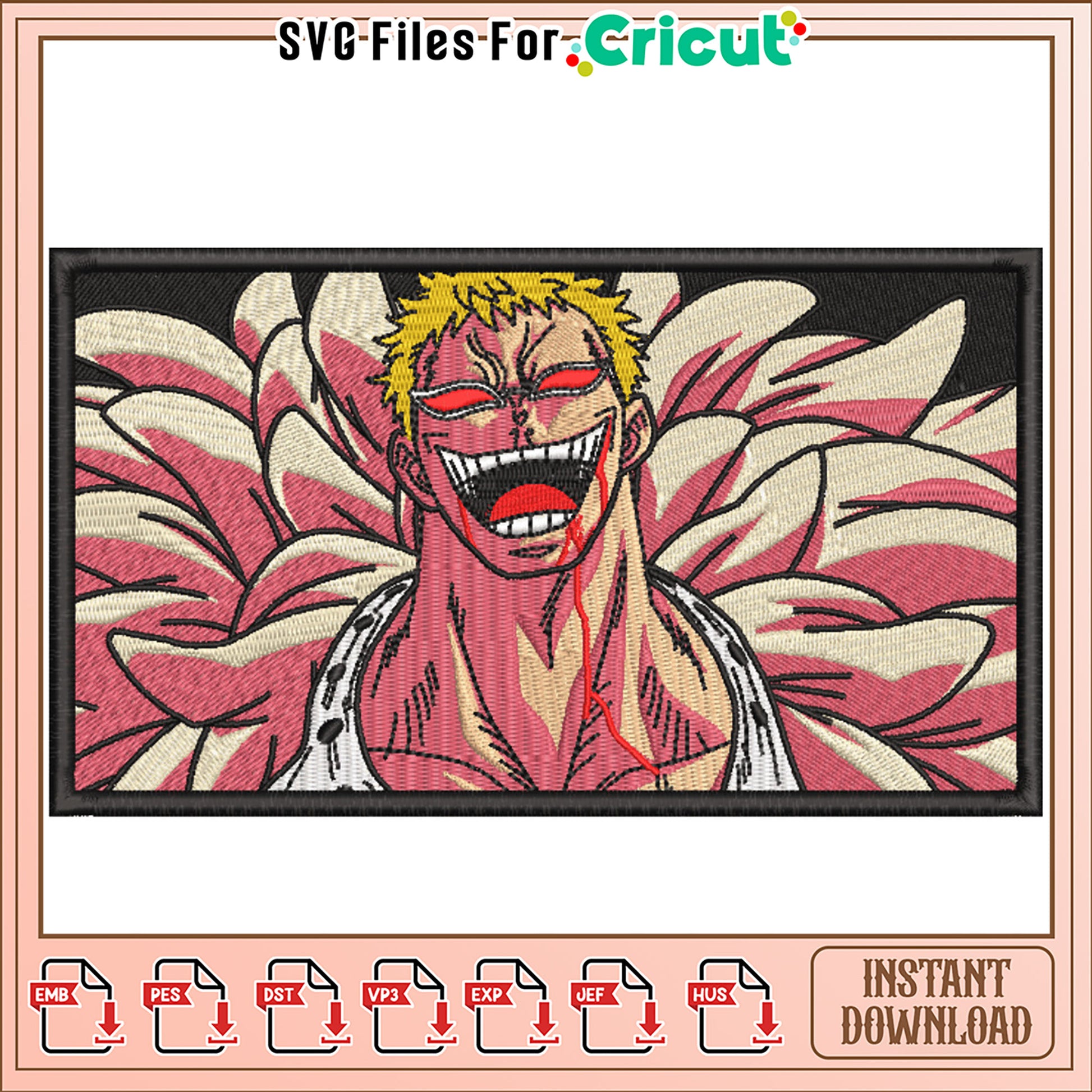 Kaido One Piece Embroidery Design Instant Download